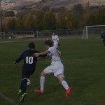 Lars Filson fights for the ball.